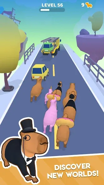 Взломанная Capybara Rush на Андроид — Много монет и бонусов — скриншот 4