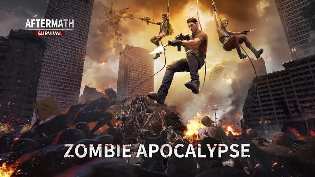 Скачать Aftermath Survival: Zombie War на Android — Безлимитные ресурсы и оружие — скриншот 1