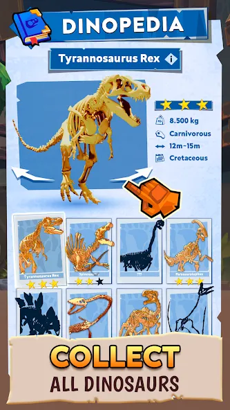 Dino Quest 2: Dinosaur Fossil — Взломанная версия (Безлимитные монеты и все раскопки открыты) — скриншот 4