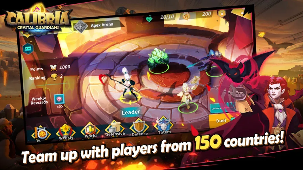 Скачать Calibria: Crystal Guardians MOD APK — Безлимитные кристаллы и усиленные герои — скриншот 4