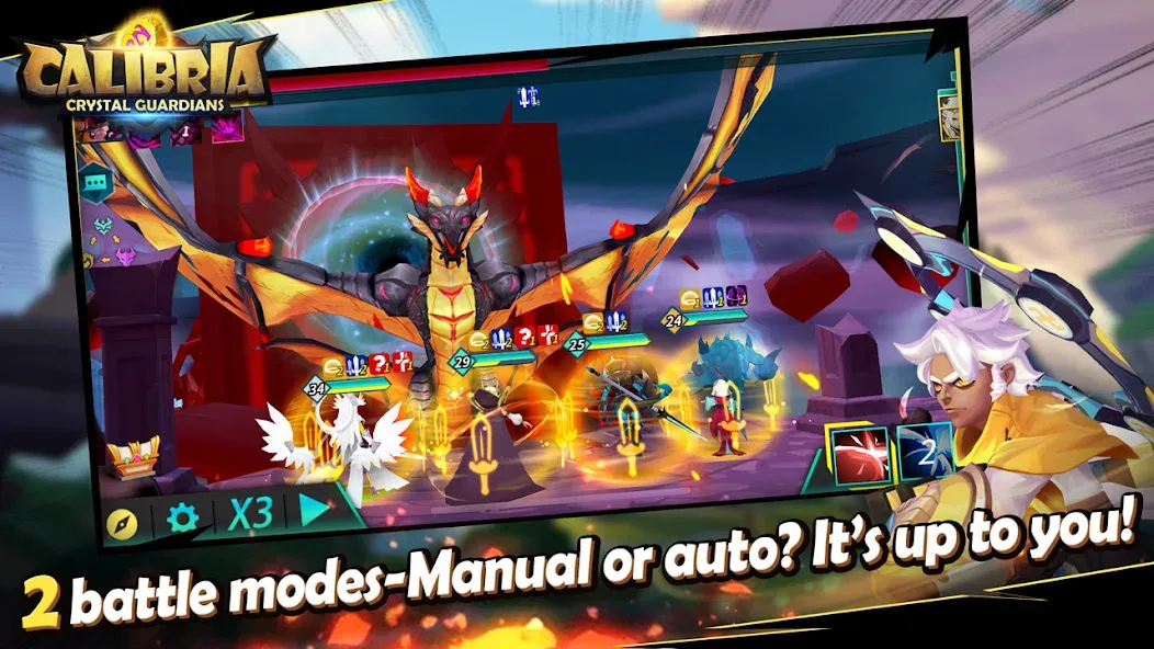 Скачать Calibria: Crystal Guardians MOD APK — Безлимитные кристаллы и усиленные герои — скриншот 5