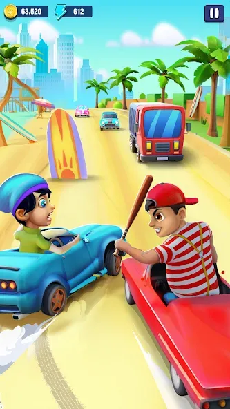Взломанная Mini Car Runner - Racing Games на Андроид — Безлимитные деньги и топливо — скриншот 1