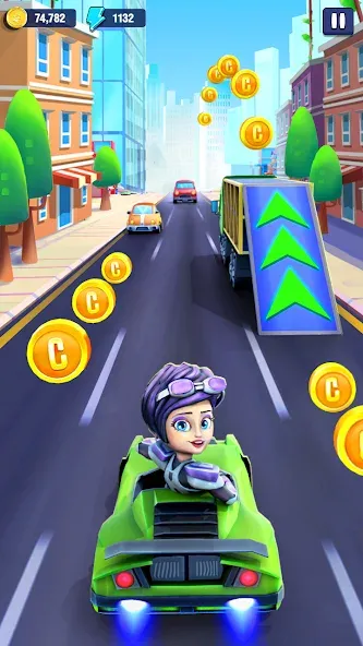 Взломанная Mini Car Runner - Racing Games на Андроид — Безлимитные деньги и топливо — скриншот 5