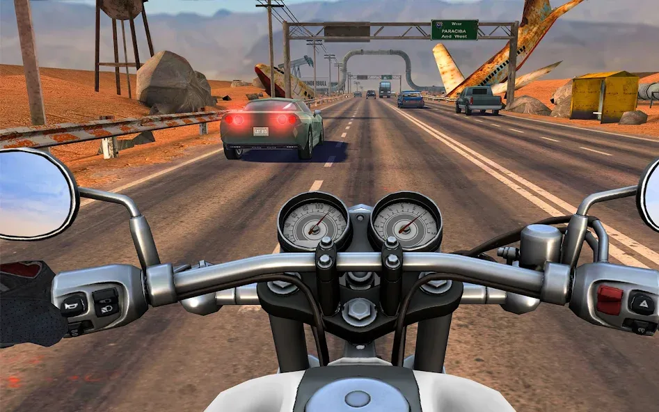 Moto Rider GO: Highway Traffic на Андроид — Безлимитные деньги и топливо — скриншот 1