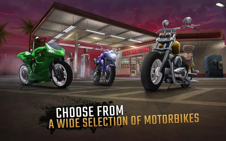 Moto Rider GO: Highway Traffic на Андроид — Безлимитные деньги и топливо — скриншот 2