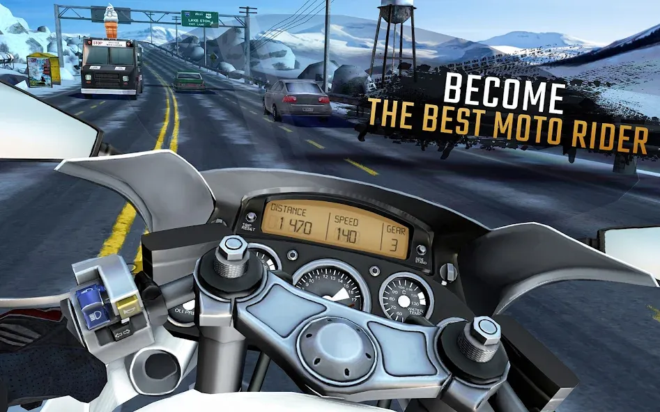 Moto Rider GO: Highway Traffic на Андроид — Безлимитные деньги и топливо — скриншот 5