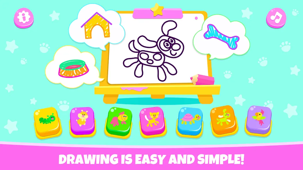 Drawing for kids! Toddler draw — Мод: Все рисунки и цвета открыты — скриншот 1 Drawing for kids! Toddler draw — Мод: Все рисунки и цвета открыты — скриншот 1