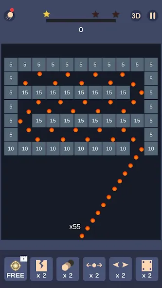 Взлом Bricks and Balls-Brick Crusher — Безлимитные жизни и усиленные шарики — скриншот 1