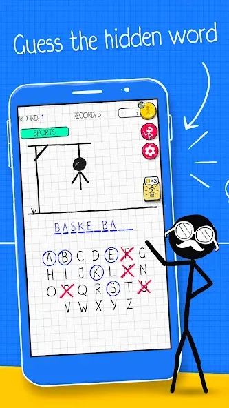 Скачать Hangman на телефон — Без рекламы и бесконечные подсказки — скриншот 1