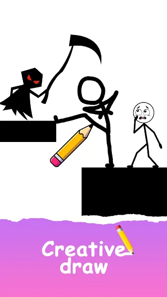 Скачать Save The Stick: Draw 2 Save — Безлимитные подсказки и открыты все уровни — скриншот 1