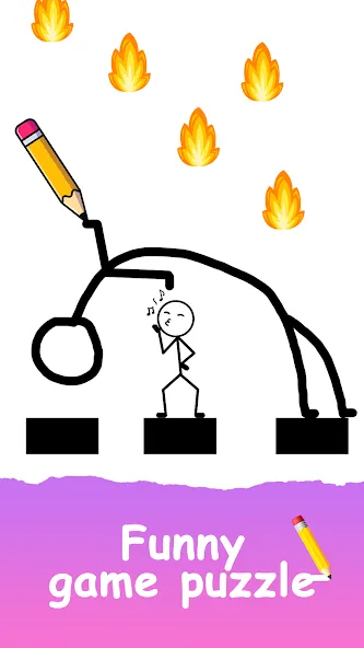 Скачать Save The Stick: Draw 2 Save — Безлимитные подсказки и открыты все уровни — скриншот 3