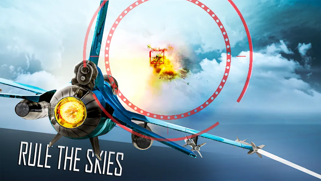 Скачать взломанную Jet Fighter: Sky Combat 3D — Безлимитные деньги и патроны — скриншот 2