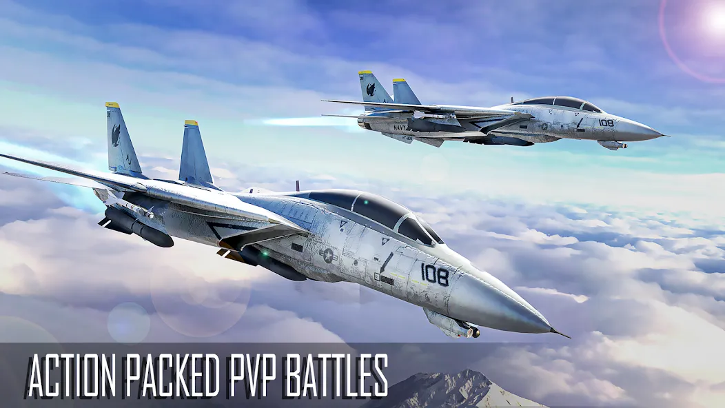 Скачать взломанную Jet Fighter: Sky Combat 3D — Безлимитные деньги и патроны — скриншот 5
