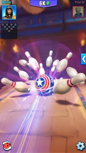 Скачать Bowling Crew — 3D bowling game — Последняя версия (Безлимитные монеты и открытые дорожки) — скриншот 2