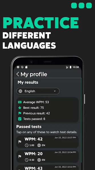 Скачать TypeGo – speed up your typing! с модом — Быстрая прокачка навыков печати — скриншот 3 Скачать TypeGo – speed up your typing! с модом — Быстрая прокачка навыков печати — скриншот 3