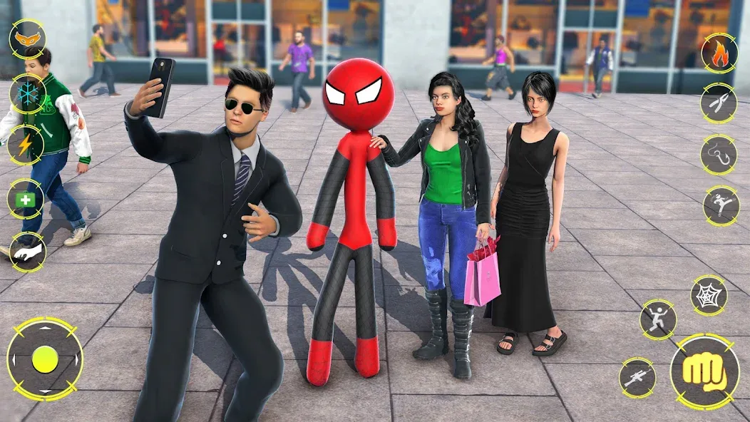Скачать StickMan Rope Hero Spider Game MOD APK — Безлимитные деньги и суперспособности — скриншот 2 Скачать StickMan Rope Hero Spider Game MOD APK — Безлимитные деньги и суперспособности — скриншот 2
