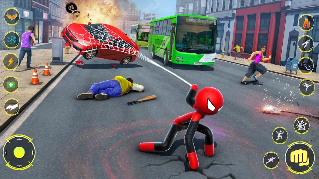 Скачать StickMan Rope Hero Spider Game MOD APK — Безлимитные деньги и суперспособности — скриншот 3 Скачать StickMan Rope Hero Spider Game MOD APK — Безлимитные деньги и суперспособности — скриншот 3