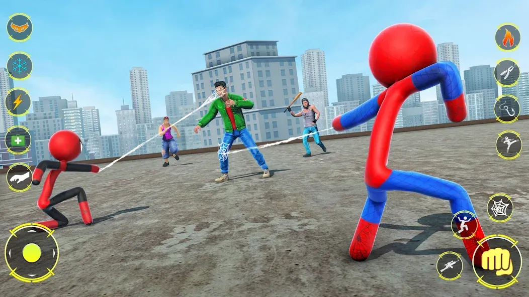 Скачать StickMan Rope Hero Spider Game MOD APK — Безлимитные деньги и суперспособности — скриншот 4 Скачать StickMan Rope Hero Spider Game MOD APK — Безлимитные деньги и суперспособности — скриншот 4