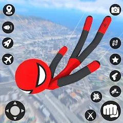 Скачать StickMan Rope Hero Spider Game MOD APK — Безлимитные деньги и суперспособности