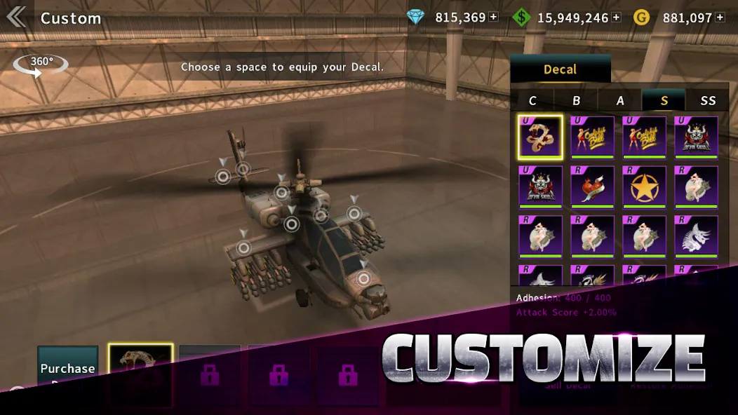 Скачать взлом GUNSHIP BATTLE: Helicopter 3D на Андроид — Безлимитные деньги и топливо — скриншот 5