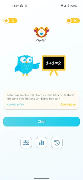 Chọn Đúng Sai на Андроид — Мод Mở khóa tất cả câu hỏi — скриншот 1