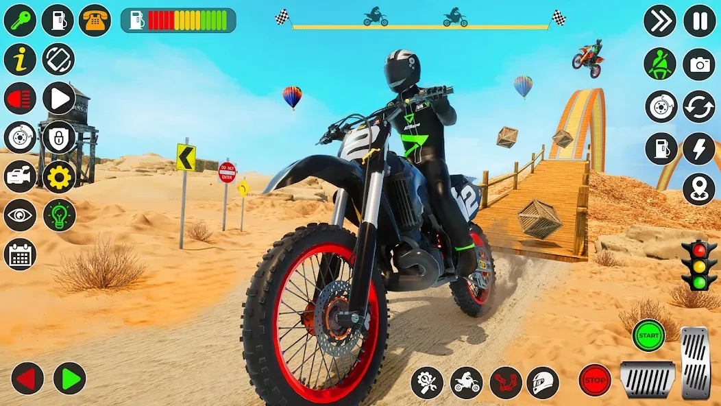 Взломанная Bike Stunt Games Stunt Bike 3D на Андроид — Безлимитные деньги и все байки — скриншот 1