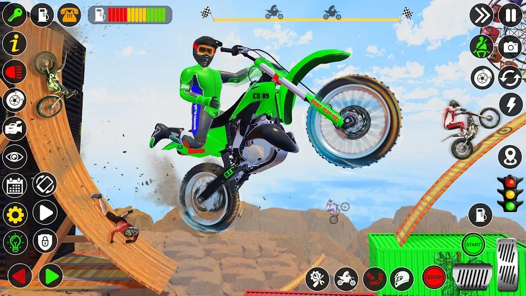 Взломанная Bike Stunt Games Stunt Bike 3D на Андроид — Безлимитные деньги и все байки — скриншот 3