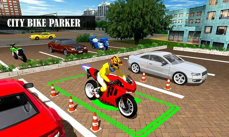 Взлом Bike Parking Moto Driving Game — Безлимитные деньги и все мотоциклы — скриншот 1