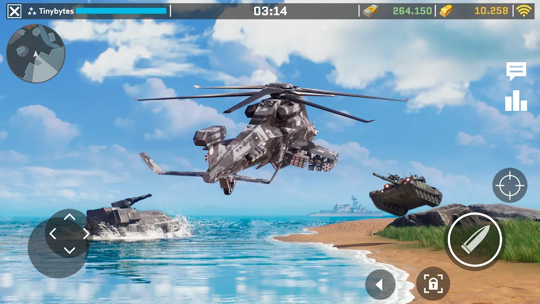 Massive Warfare: Tanks PvP War — Взломанная версия (Безлимитные деньги и усиленная техника) — скриншот 1