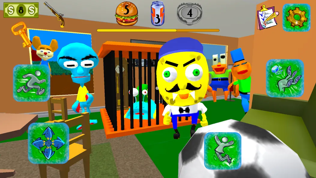 Sponge Neighbor Escape 3D MOD APK на Android — Открыты все уровни и подсказки — скриншот 2
