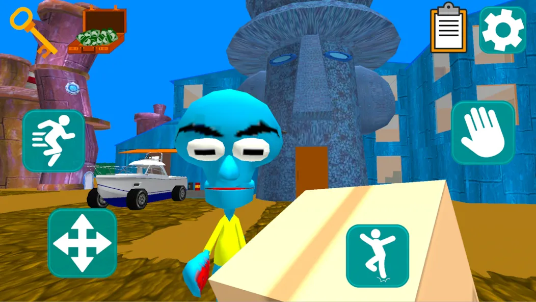 Скачать Squid Neighbor. Sponge Escape — Последняя версия (Безлимитные монеты и все уровни открыты) — скриншот 1