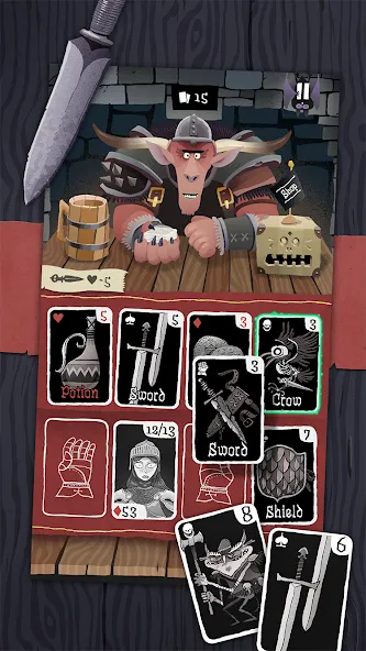 Скачать взлом Card Crawl на Андроид — Безлимитные монеты и все карты открыты — скриншот 1 Скачать взлом Card Crawl на Андроид — Безлимитные монеты и все карты открыты — скриншот 1