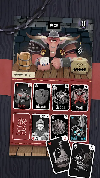 Скачать взлом Card Crawl на Андроид — Безлимитные монеты и все карты открыты — скриншот 3 Скачать взлом Card Crawl на Андроид — Безлимитные монеты и все карты открыты — скриншот 3
