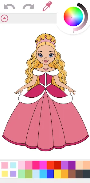 Взломанная Princess Coloring Book Game на Андроид — Все раскраски открыты бесплатно — скриншот 1