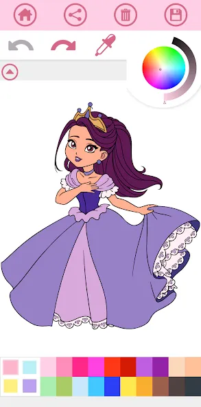 Взломанная Princess Coloring Book Game на Андроид — Все раскраски открыты бесплатно — скриншот 3