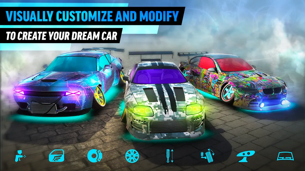Drift Max World - Racing Game — Мод: Безлимитные деньги и машины — скриншот 4