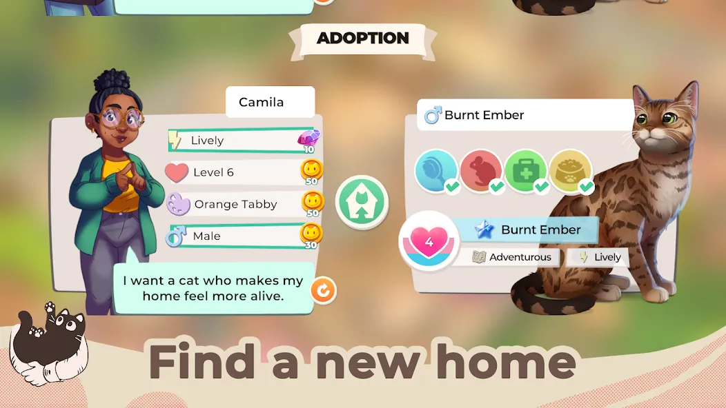 Cat Rescue Story: Pet Shelter на Андроид — Мод Безлимитные монеты и все питомцы — скриншот 5 Cat Rescue Story: Pet Shelter на Андроид — Мод Безлимитные монеты и все питомцы — скриншот 5