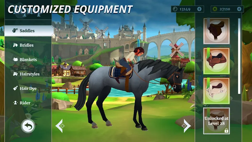 Скачать Wildshade: Fantasy Horse Races на Андроид — Безлимитные деньги и ускорение лошадей — скриншот 5