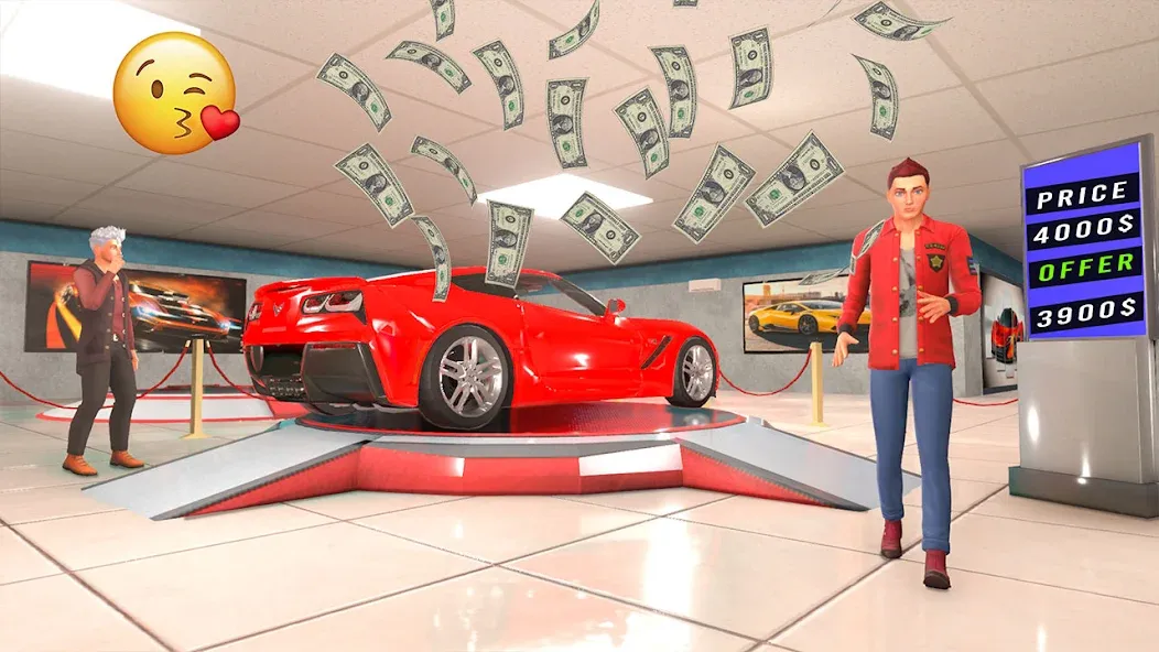 Скачать Car Dealer Tycoon Auto Shop 3D (Мод: Безлимитные деньги и все машины открыты) на Андроид — скриншот 1
