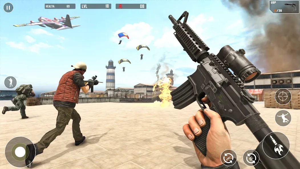 Battlegrounds Fire Squad War (Мод Безлимитные деньги и оружие) — скриншот 4