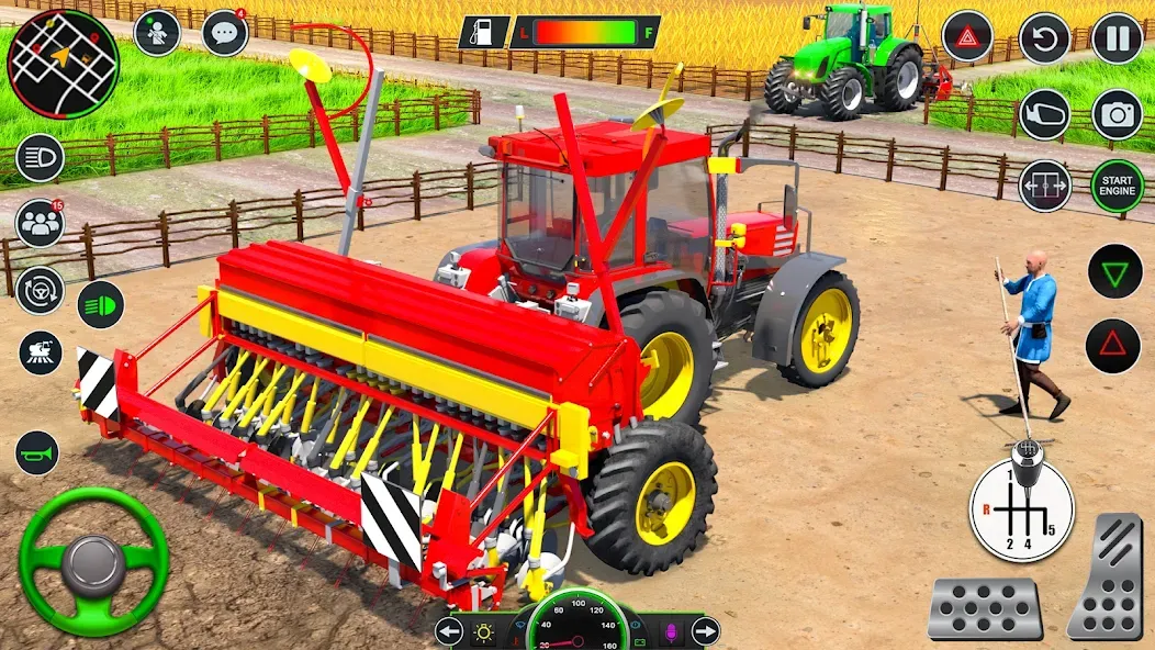 Real Tractor Driving Games на Андроид — Мод Безлимитное топливо и открыты все тракторы — скриншот 2
