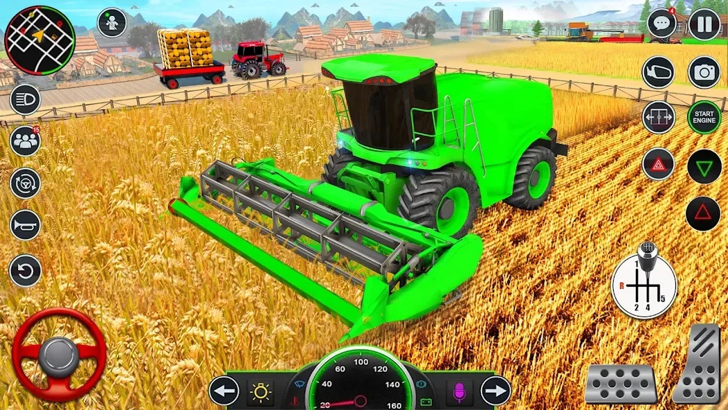 Real Tractor Driving Games на Андроид — Мод Безлимитное топливо и открыты все тракторы — скриншот 3