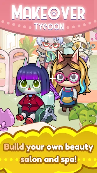 Idle Cat Makeover: Hair Salon Mod APK Безлимитные деньги и всё открыто — Скачать на Андроид — скриншот 4