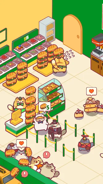Скачать Cat Snack Bar: Cute Food Games (Мод: Безлимитные деньги и ресурсы) на Андроид — скриншот 2