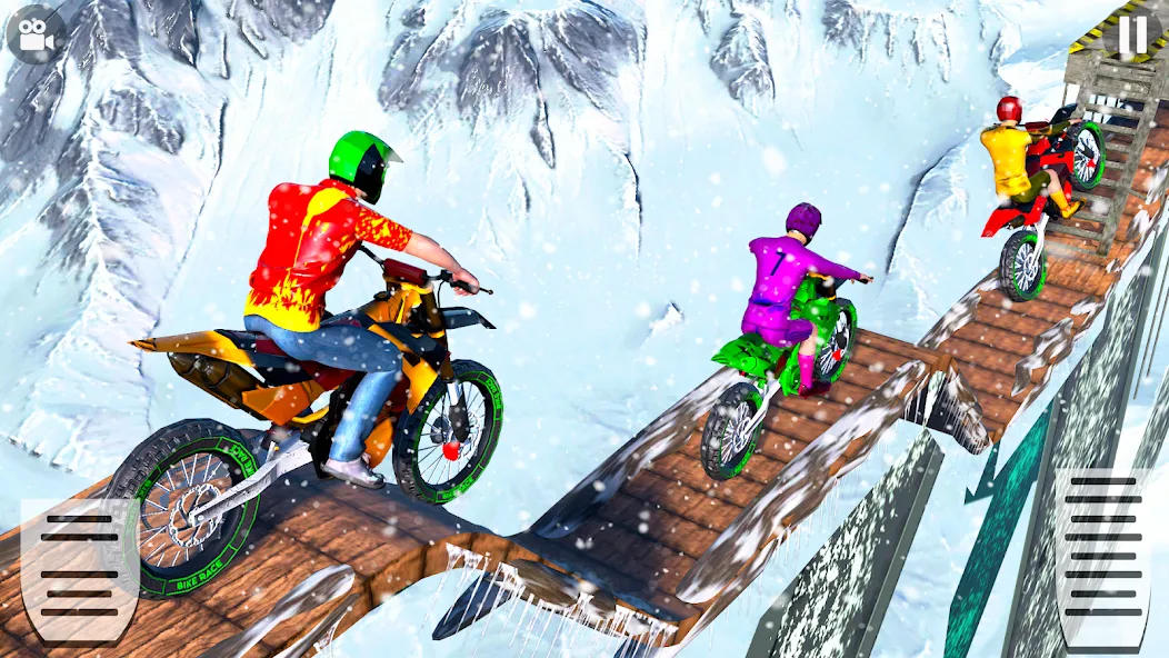 Snow Tricky Bike Stunt Race 3D — Взломанная версия (Безлимитные деньги и топливо) — скриншот 4