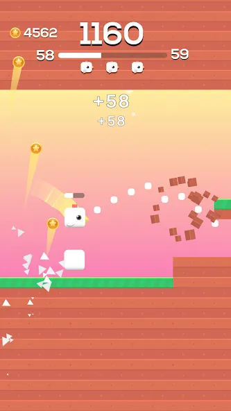 Скачать взлом Square Bird - Flappy Chicken на Андроид — Безлимитные жизни и все скины — скриншот 3