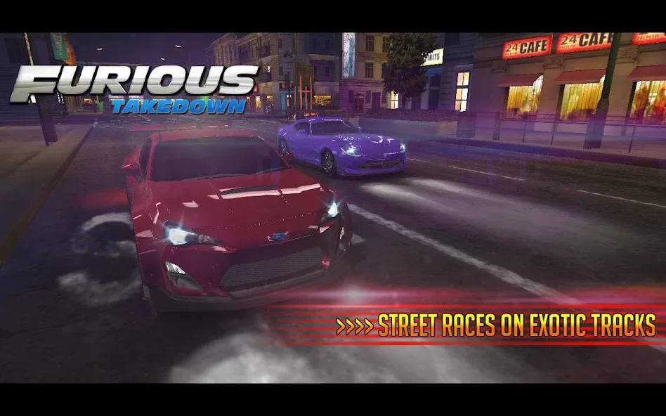 Furious: Takedown Racing на Андроид — Мод Безлимитные деньги и топливо — скриншот 5