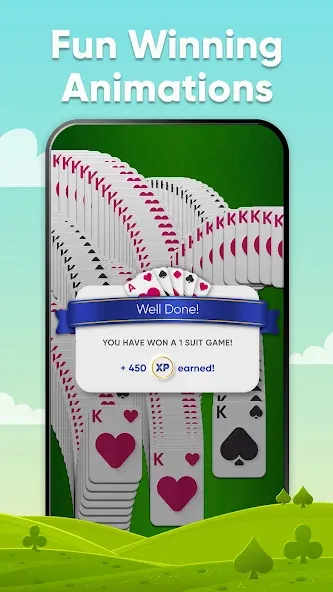 Взломанная Spider Solitaire на Андроид — Безлимитные подсказки и отмены ходов — скриншот 4
