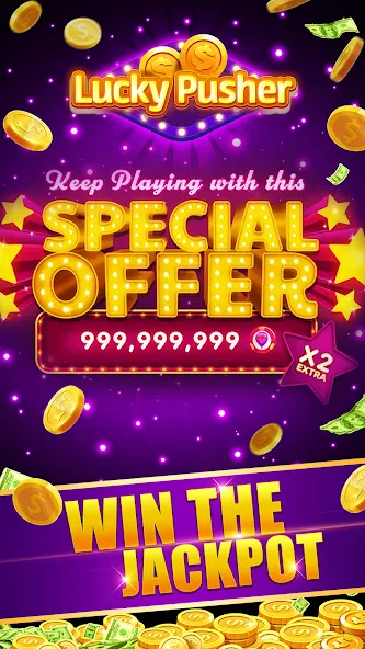 Взломанная Lucky Cash Pusher Coin Games на Андроид — Безлимитные монеты и бонусы — скриншот 3