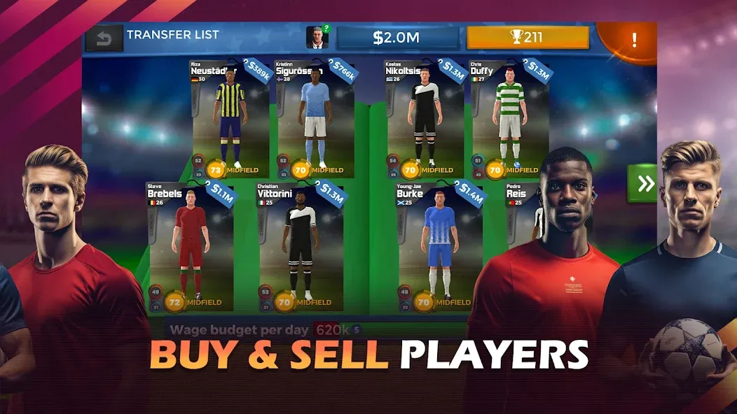 Pro 11 - Soccer Manager Game MOD — Безлимитные деньги и алмазы на Андроид — скриншот 5 Pro 11 - Soccer Manager Game MOD — Безлимитные деньги и алмазы на Андроид — скриншот 5